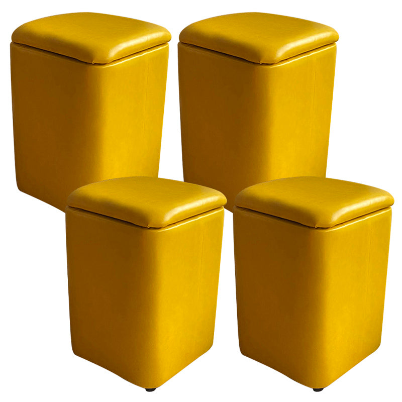 Ottomano solido moderno moderno resistente al pouf in pelle finta con deposito