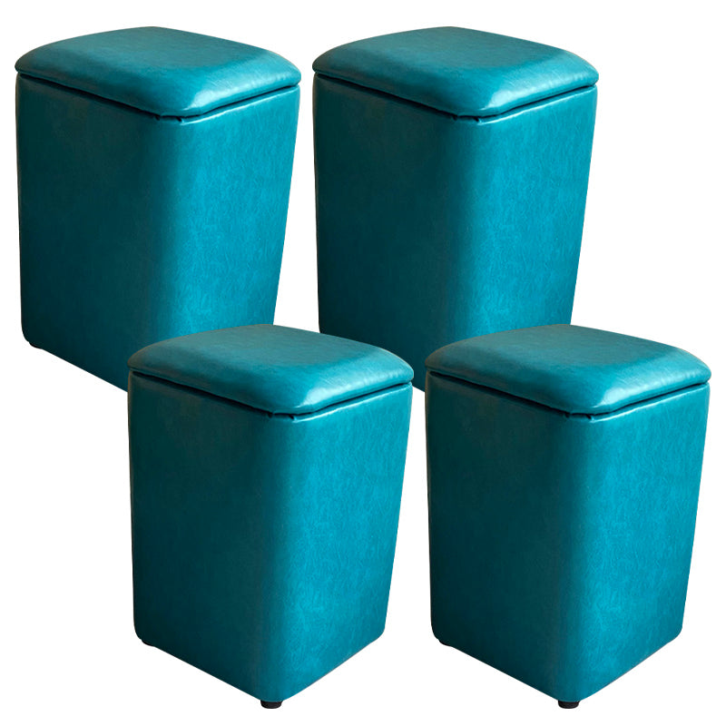 Ottomano solido moderno moderno resistente al pouf in pelle finta con deposito