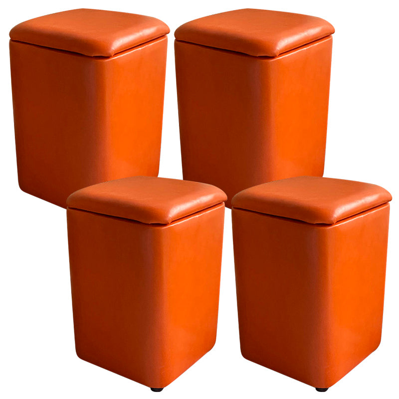 Ottomano solido moderno moderno resistente al pouf in pelle finta con deposito