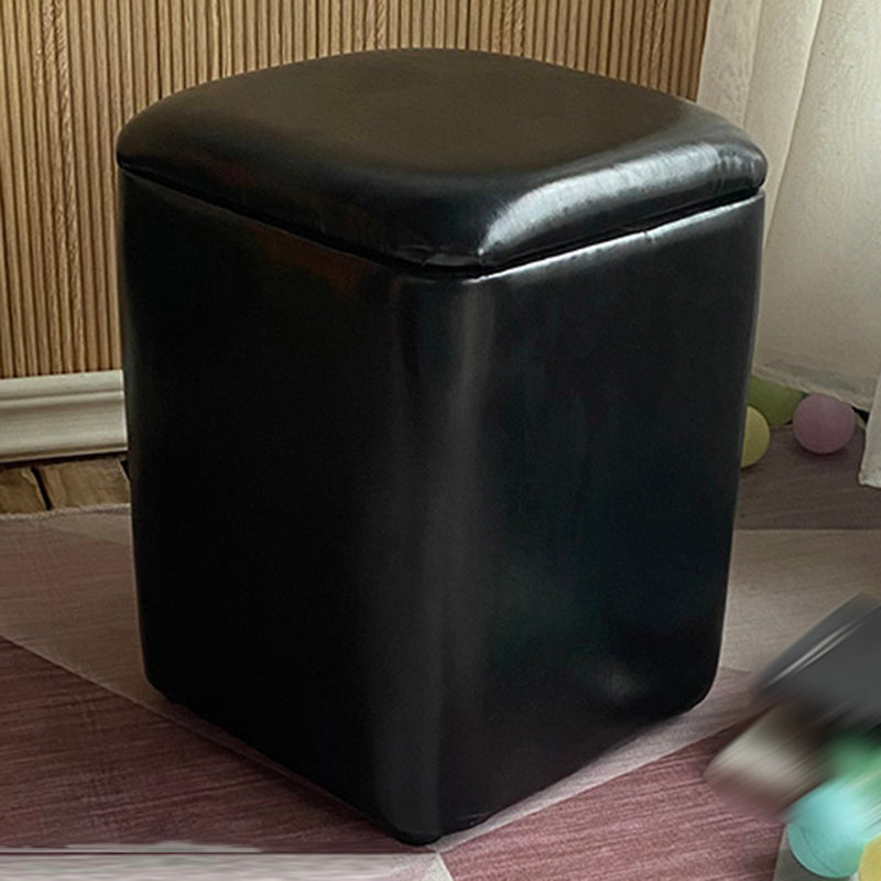 Ottomano solido moderno moderno resistente al pouf in pelle finta con deposito