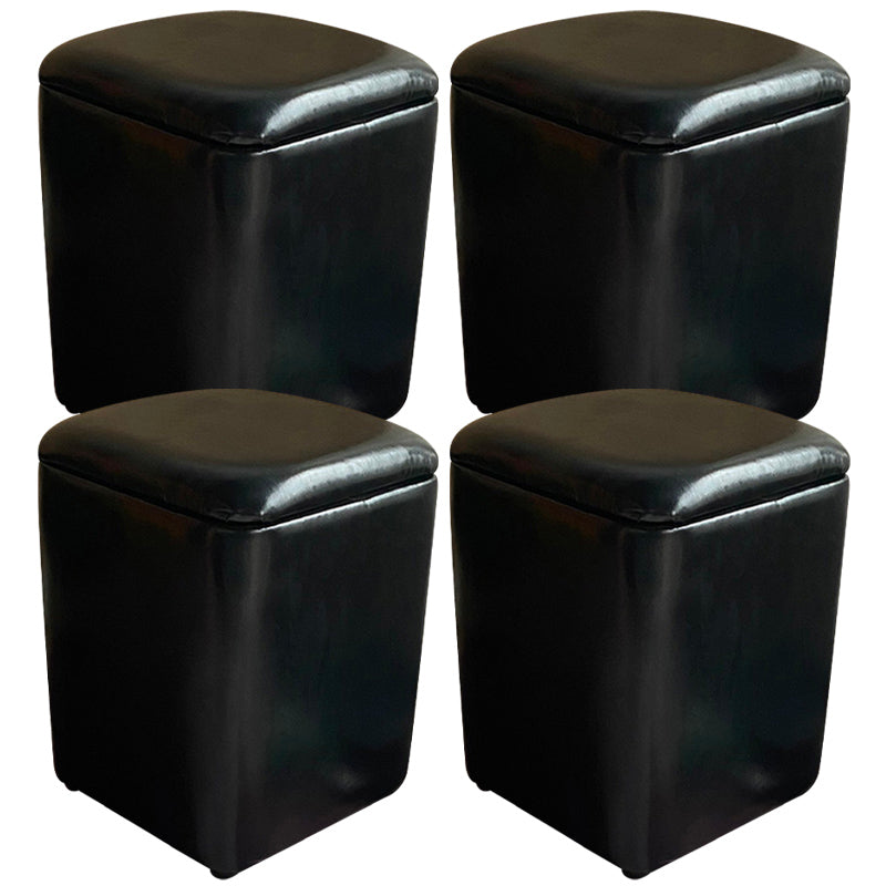 Ottomano solido moderno moderno resistente al pouf in pelle finta con deposito