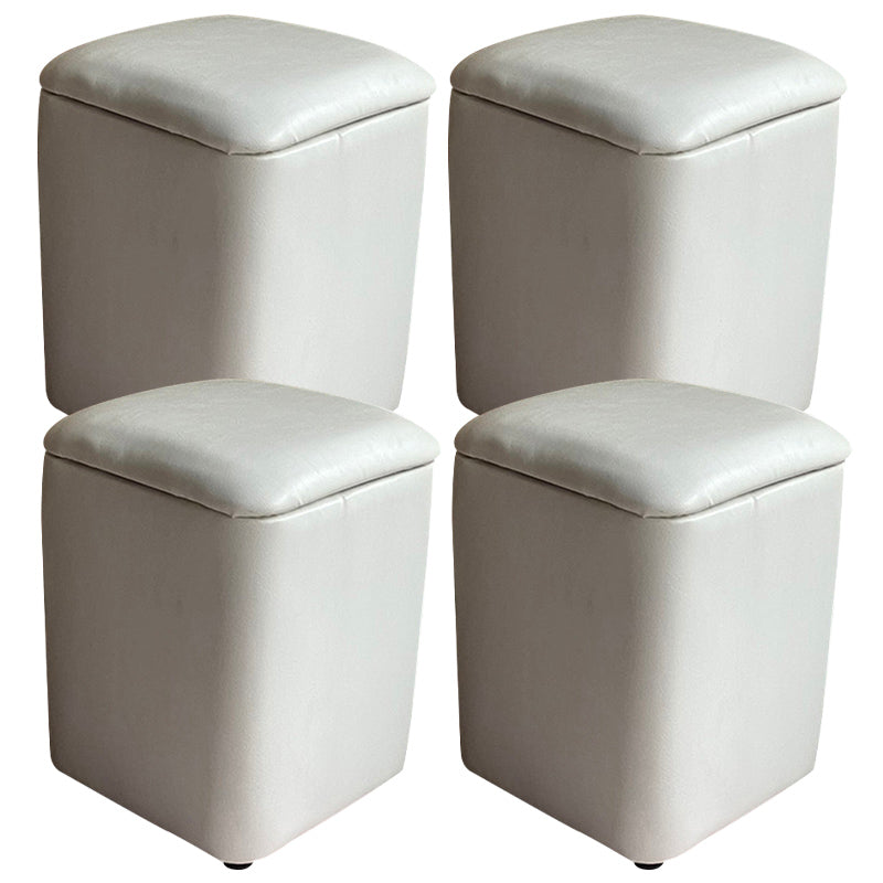 Ottomano solido moderno moderno resistente al pouf in pelle finta con deposito