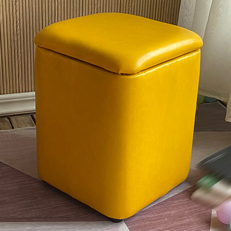 Solid Ottoman Modern Stain Resistant Faux Leather Ottoman with Storage