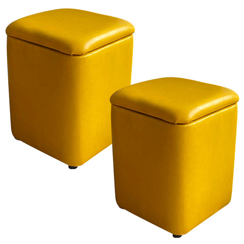 Ottomano solido moderno moderno resistente al pouf in pelle finta con deposito