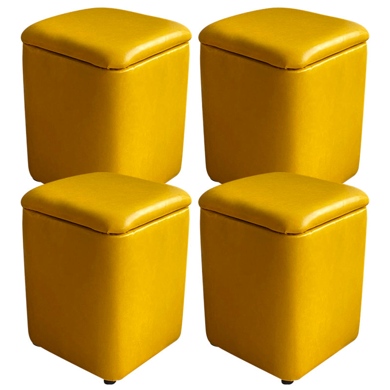 Ottomano solido moderno moderno resistente al pouf in pelle finta con deposito