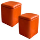 Solid Ottoman Modern Stain Resistant Faux Leather Ottoman with Storage