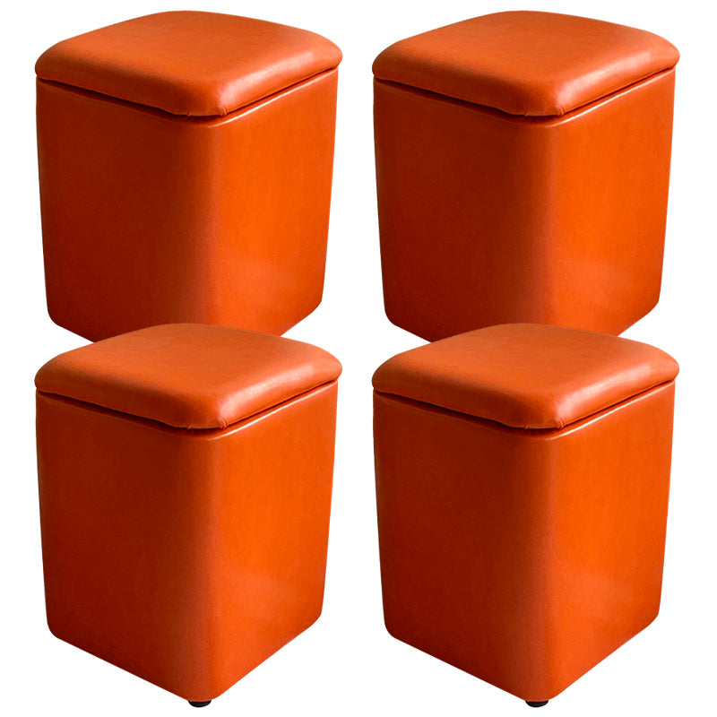 Ottomano solido moderno moderno resistente al pouf in pelle finta con deposito