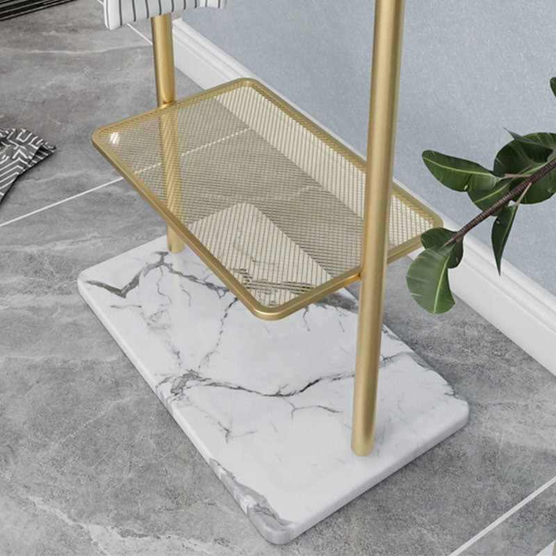 Modern Metal Hall Stand Harging Rail Bajo estante y 5 ganchos colgador de abrigo