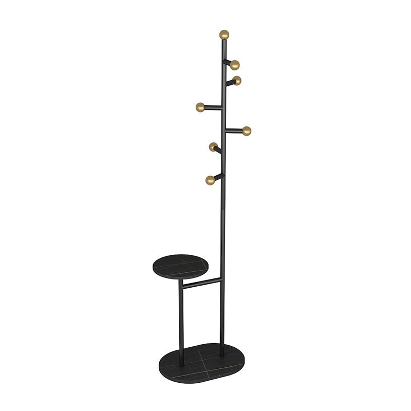 Contemporary Hall Tree Free Metal Coat Hooks Coat Rack with Storage Shelving Clearhalo 'Entry & Mudroom Furniture' 'furn' 'furn_hall_tree_coat_racks' 'Furniture' 'Hall Trees & Coat Racks' 'hall_tree_coat_racks' 6007701