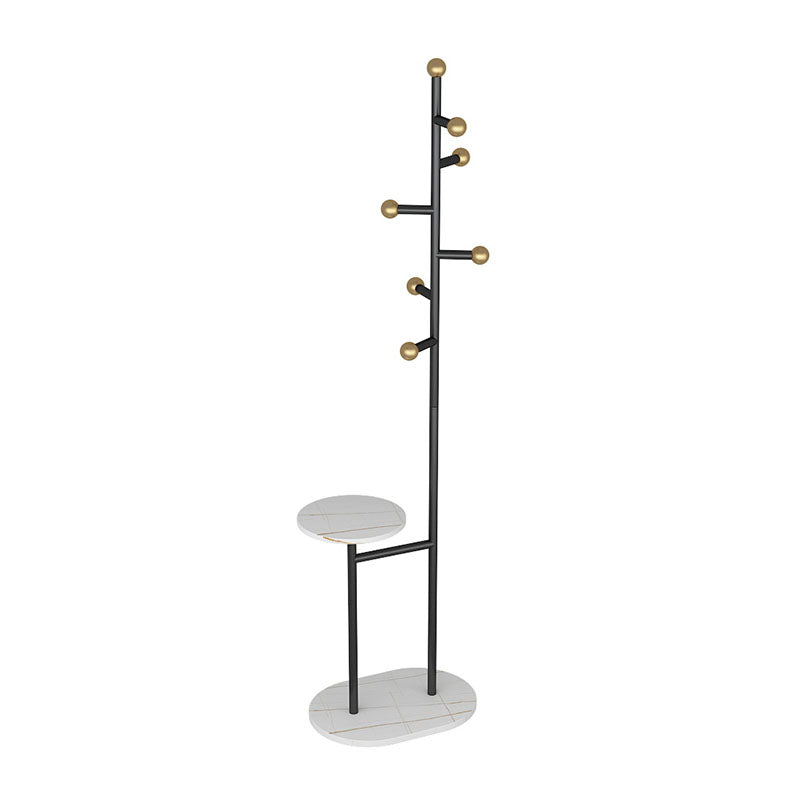 Contemporary Hall Tree Free Metal Coat Hooks Coat Rack with Storage Shelving Clearhalo 'Entry & Mudroom Furniture' 'furn' 'furn_hall_tree_coat_racks' 'Furniture' 'Hall Trees & Coat Racks' 'hall_tree_coat_racks' 6007702