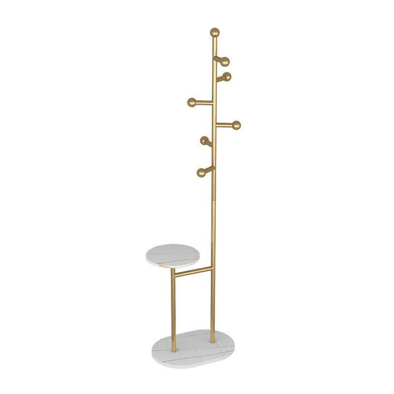 Contemporary Hall Tree Free Metal Coat Hooks Coat Rack with Storage Shelving Clearhalo 'Entry & Mudroom Furniture' 'furn' 'furn_hall_tree_coat_racks' 'Furniture' 'Hall Trees & Coat Racks' 'hall_tree_coat_racks' 6007703
