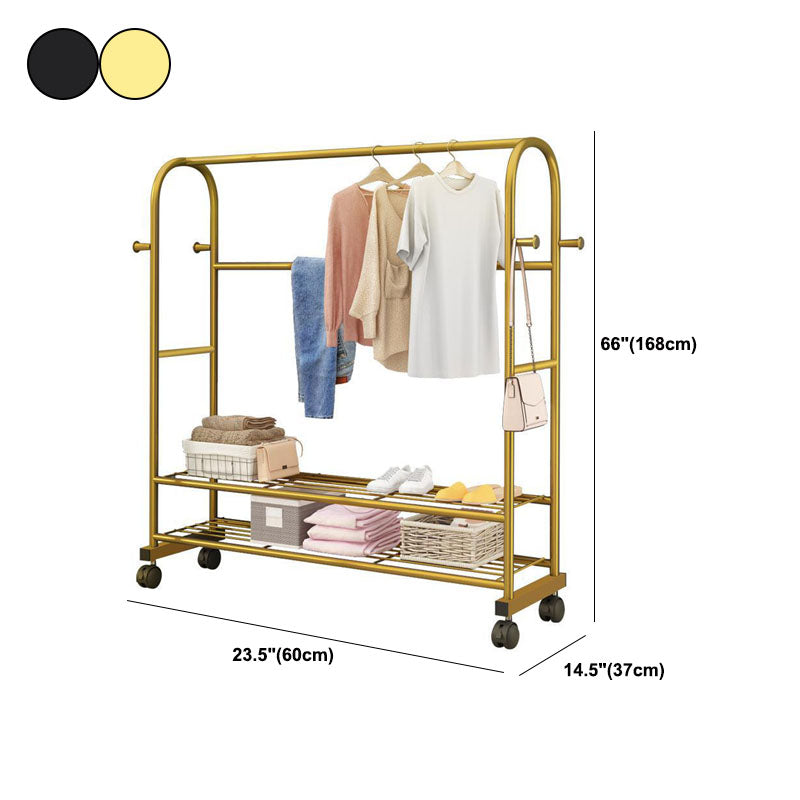 Glam Style Coat Rack Metallic Free Standing Shelves Design Coat Rack ...