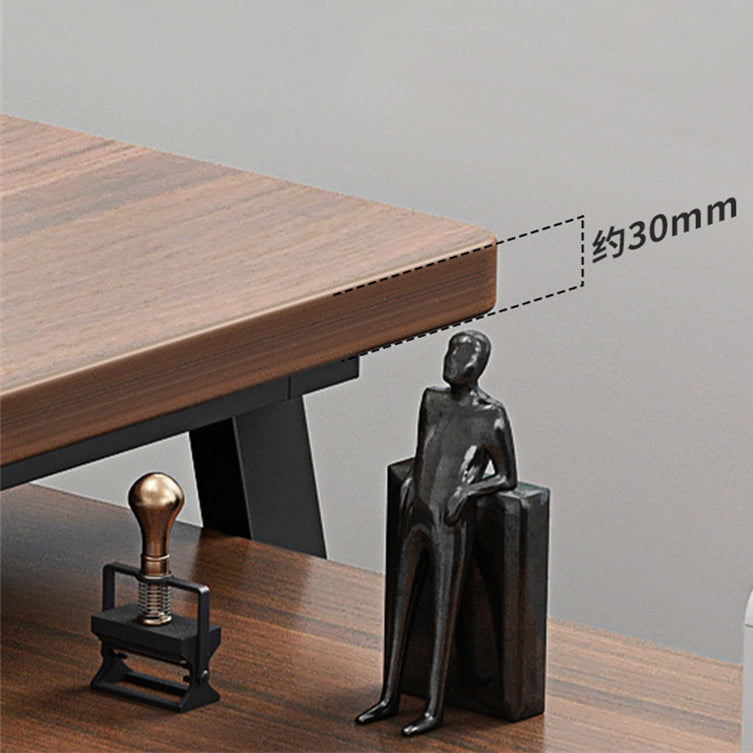 Gestión industrial de cables Descrito ejecutivo de Lape Ejecutivo Desk Natural Office con patas de metal