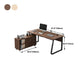 Gestión industrial de cables Descrito ejecutivo de Lape Ejecutivo Desk Natural Office con patas de metal