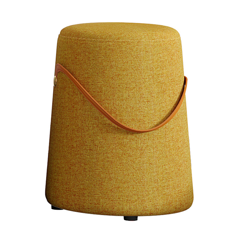 Upholstered Modern Pouf Ottoman Fabric Whole Colored Portable Round Ottoman Yellow 1 Piece Clearhalo 'furn' 'furn_ottomans_poufs' 'Furniture' 'Living Room Furniture' 'Ottomans & Poufs' 'ottomans_poufs' 6008096