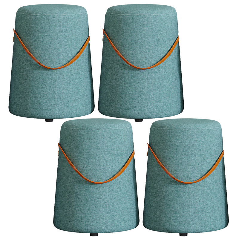 Upholstered Modern Pouf Ottoman Fabric Whole Colored Portable Round Ottoman Blue 4 Piece Set Clearhalo 'furn' 'furn_ottomans_poufs' 'Furniture' 'Living Room Furniture' 'Ottomans & Poufs' 'ottomans_poufs' 6008105