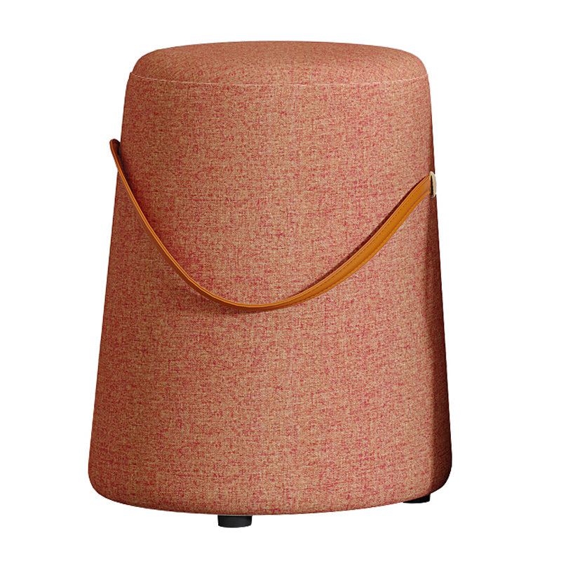 Upholstered Modern Pouf Ottoman Fabric Whole Colored Portable Round Ottoman Orange 1 Piece Clearhalo 'furn' 'furn_ottomans_poufs' 'Furniture' 'Living Room Furniture' 'Ottomans & Poufs' 'ottomans_poufs' 6008112