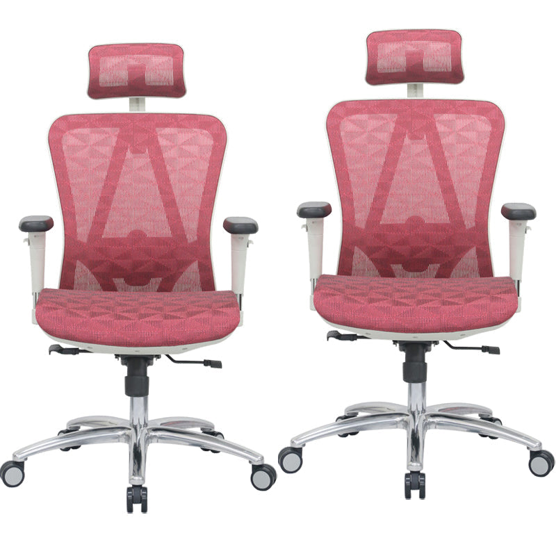 Contemporary Arm Chair Adjustable Arms Tilt Mechanism Pillow Included Office Chair Pink 2 Piece Set Clearhalo 'furn' 'furn_office_chair' 'Furniture' 'Office Chairs' 'Office Furniture' 'office_chair' 6008191