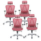 Contemporary Arm Chair Adjustable Arms Tilt Mechanism Pillow Included Office Chair Pink 4 Piece Set Clearhalo 'furn' 'furn_office_chair' 'Furniture' 'Office Chairs' 'Office Furniture' 'office_chair' 6008192