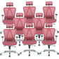 Contemporary Arm Chair Adjustable Arms Tilt Mechanism Pillow Included Office Chair Pink 8 Piece Set Clearhalo 'furn' 'furn_office_chair' 'Furniture' 'Office Chairs' 'Office Furniture' 'office_chair' 6008197