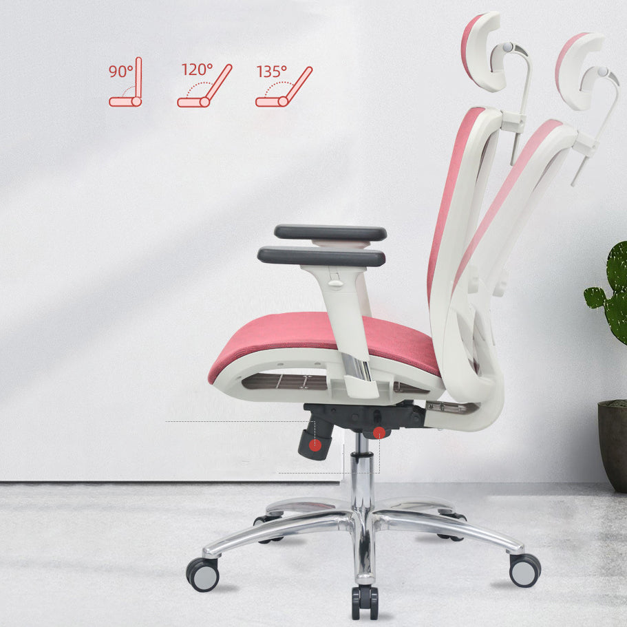 Contemporary Arm Chair Adjustable Arms Tilt Mechanism Pillow Included Office Chair Clearhalo 'furn' 'furn_office_chair' 'Furniture' 'Office Chairs' 'Office Furniture' 'office_chair' 6008198