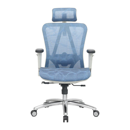Contemporary Arm Chair Adjustable Arms Tilt Mechanism Pillow Included Office Chair Light Blue 1 Piece Clearhalo 'furn' 'furn_office_chair' 'Furniture' 'Office Chairs' 'Office Furniture' 'office_chair' 6008199