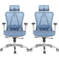 Contemporary Arm Chair Adjustable Arms Tilt Mechanism Pillow Included Office Chair Light Blue 2 Piece Set Clearhalo 'furn' 'furn_office_chair' 'Furniture' 'Office Chairs' 'Office Furniture' 'office_chair' 6008200