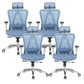 Contemporary Arm Chair Adjustable Arms Tilt Mechanism Pillow Included Office Chair Light Blue 4 Piece Set Clearhalo 'furn' 'furn_office_chair' 'Furniture' 'Office Chairs' 'Office Furniture' 'office_chair' 6008203