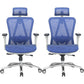 Contemporary Arm Chair Adjustable Arms Tilt Mechanism Pillow Included Office Chair Dark Blue 2 Piece Set Clearhalo 'furn' 'furn_office_chair' 'Furniture' 'Office Chairs' 'Office Furniture' 'office_chair' 6008208