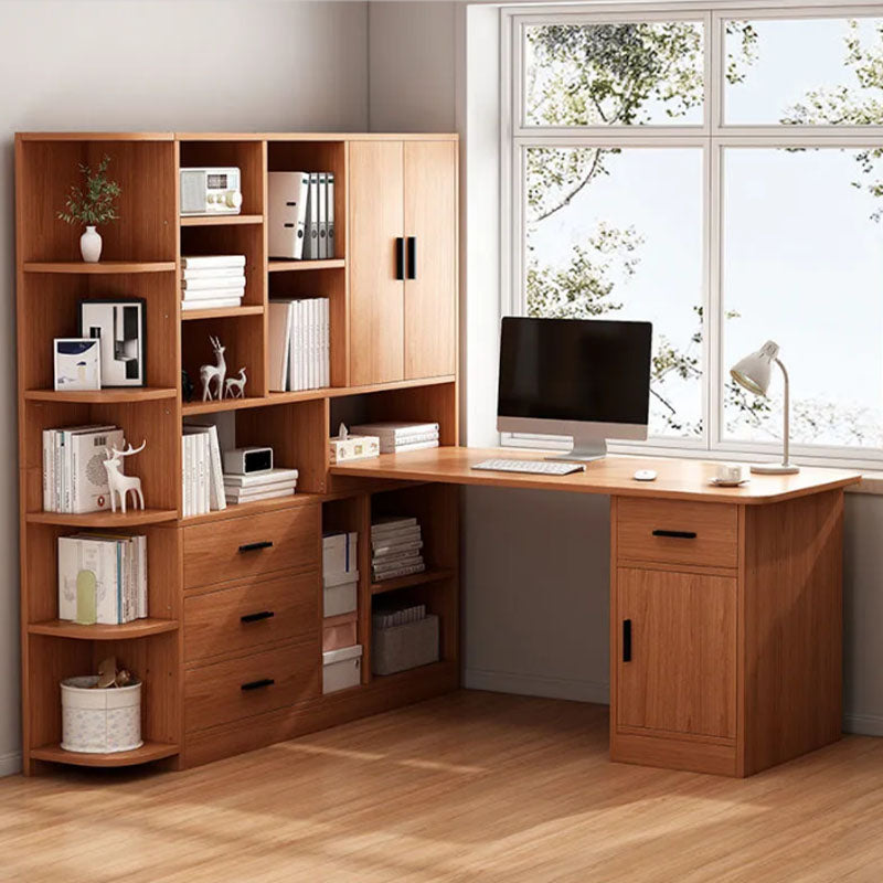 Bureau en bois contemporain Credenza bureau rectangulaire avec étagère avec étagère