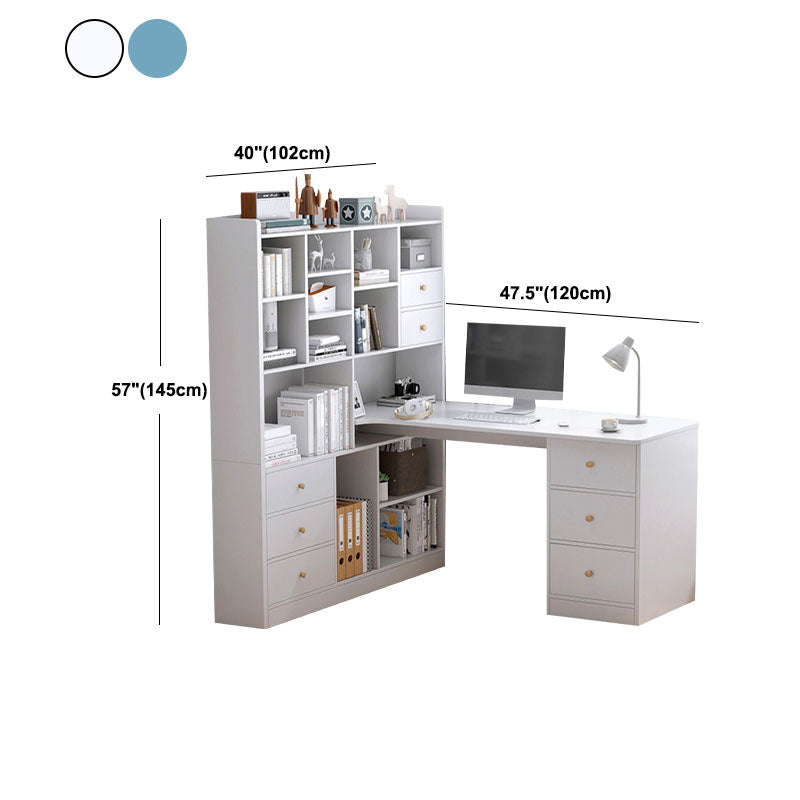 Bureau en bois contemporain Credenza bureau rectangulaire avec étagère avec étagère