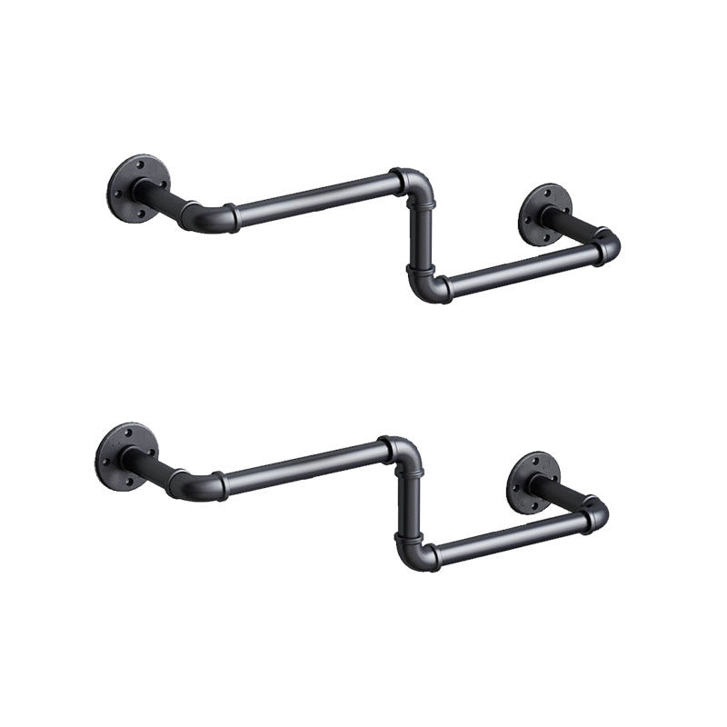 Industrial Coat Rack Irregular Shape Wall-Mounted Hanging Rail Entryway Kit Black Irregular 2 Piece Set Clearhalo 'Entry & Mudroom Furniture' 'furn' 'furn_hall_tree_coat_racks' 'Furniture' 'Hall Trees & Coat Racks' 'hall_tree_coat_racks' 6008360