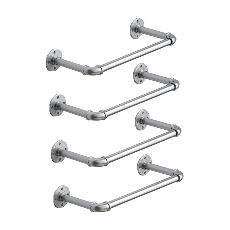 Industrial Coat Rack Irregular Shape Wall-Mounted Hanging Rail Entryway Kit Silver Circline 4 Piece Set Clearhalo 'Entry & Mudroom Furniture' 'furn' 'furn_hall_tree_coat_racks' 'Furniture' 'Hall Trees & Coat Racks' 'hall_tree_coat_racks' 6008372