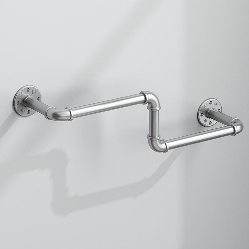 Industrial Coat Rack Irregular Shape Wall-Mounted Hanging Rail Entryway Kit Silver Irregular 1 Piece Clearhalo 'Entry & Mudroom Furniture' 'furn' 'furn_hall_tree_coat_racks' 'Furniture' 'Hall Trees & Coat Racks' 'hall_tree_coat_racks' 6008380