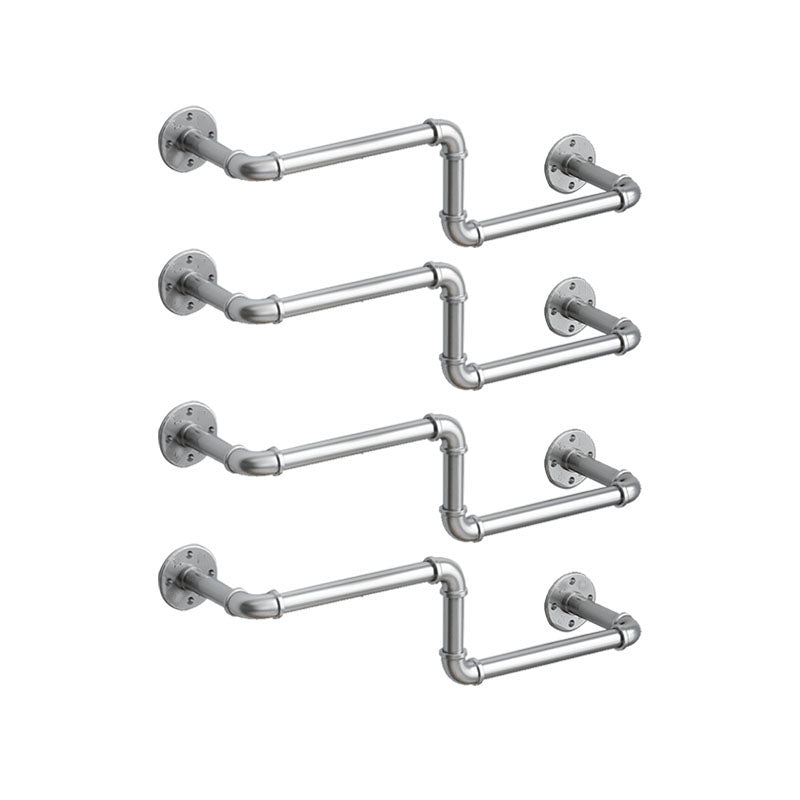 Industrial Coat Rack Irregular Shape Wall-Mounted Hanging Rail Entryway Kit Silver Irregular 4 Piece Set Clearhalo 'Entry & Mudroom Furniture' 'furn' 'furn_hall_tree_coat_racks' 'Furniture' 'Hall Trees & Coat Racks' 'hall_tree_coat_racks' 6008390