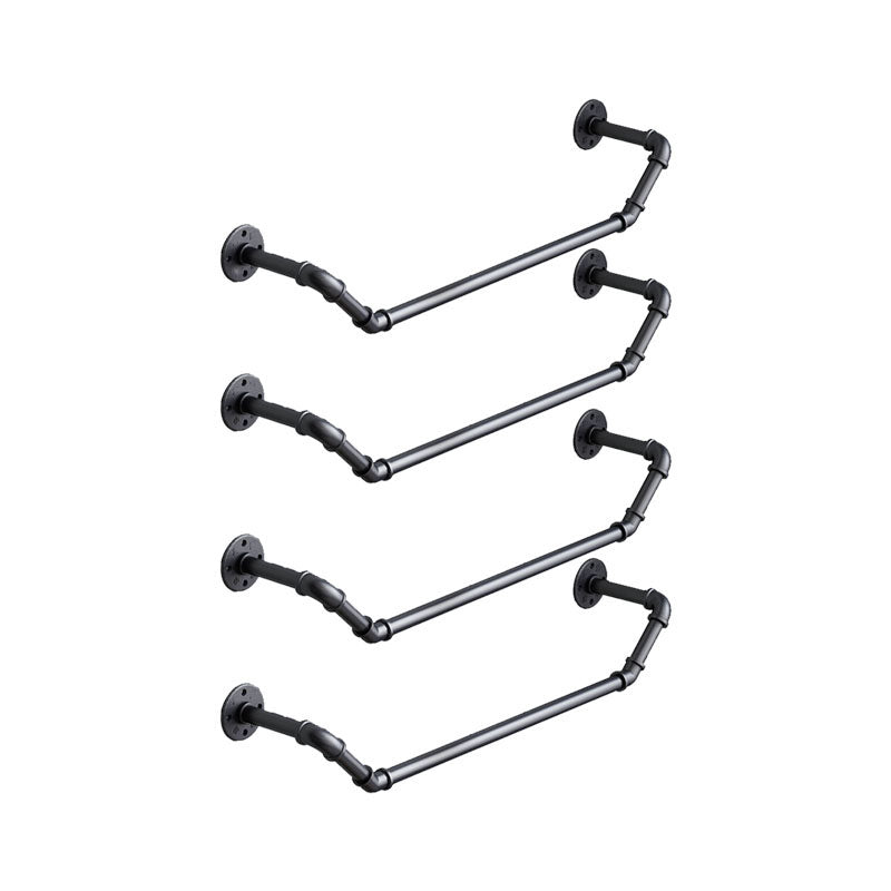 Industrial Coat Rack Irregular Shape Wall-Mounted Hanging Rail Entryway Kit Black Curve 4 Piece Set Clearhalo 'Entry & Mudroom Furniture' 'furn' 'furn_hall_tree_coat_racks' 'Furniture' 'Hall Trees & Coat Racks' 'hall_tree_coat_racks' 6008395
