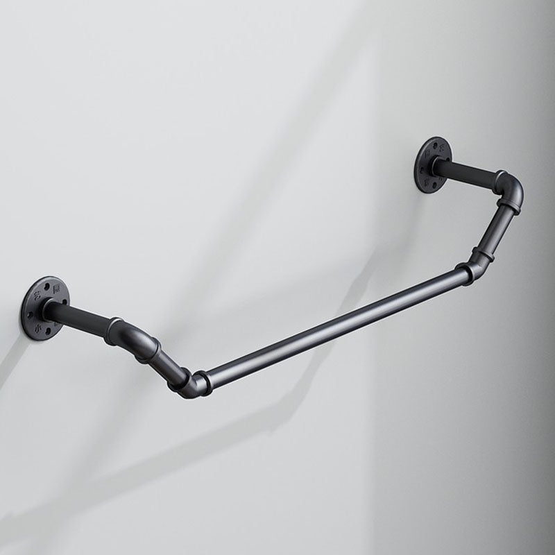 Industrial Coat Rack Irregular Shape Wall-Mounted Hanging Rail Entryway Kit Black Curve 1 Piece Clearhalo 'Entry & Mudroom Furniture' 'furn' 'furn_hall_tree_coat_racks' 'Furniture' 'Hall Trees & Coat Racks' 'hall_tree_coat_racks' 6008400