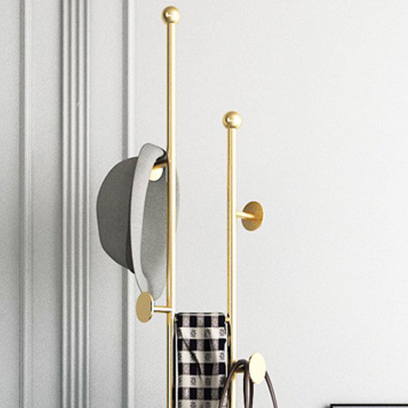 Contemporary Hall Tree Metal Free Standing with Hooks Coat Hanger Clearhalo 'Entry & Mudroom Furniture' 'furn' 'furn_hall_tree_coat_racks' 'Furniture' 'Hall Trees & Coat Racks' 'hall_tree_coat_racks' 6008443