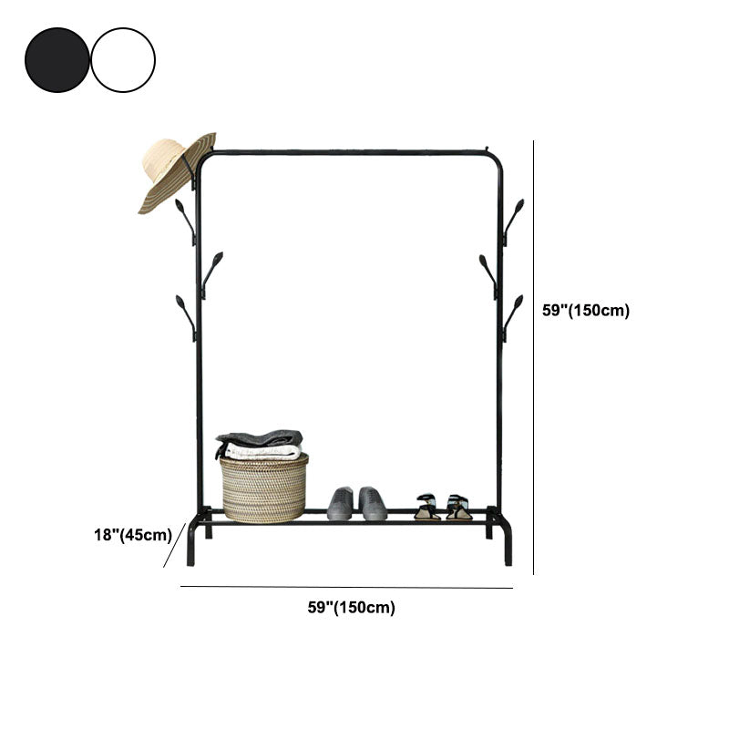Stable Metallic Coat Hanger Free Standing Coat Rack With Storage Shelving Clearhalo 'Entry & Mudroom Furniture' 'furn' 'furn_hall_tree_coat_racks' 'Furniture' 'Hall Trees & Coat Racks' 'hall_tree_coat_racks' 6008551