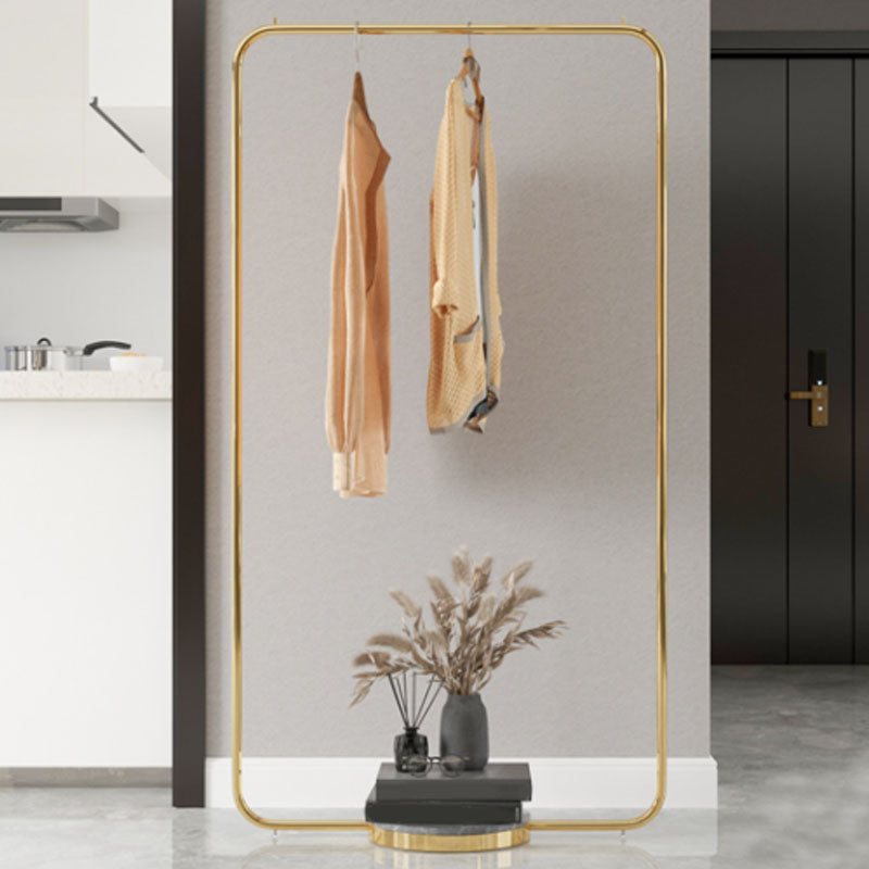 Leisure Metal Hall Tree Solid Color Stainless Steel Coat Rack 39.5"L x 16"W x 59"H Gold-Black Clearhalo 'Entry & Mudroom Furniture' 'furn' 'furn_hall_tree_coat_racks' 'Furniture' 'Hall Trees & Coat Racks' 'hall_tree_coat_racks' 6008632