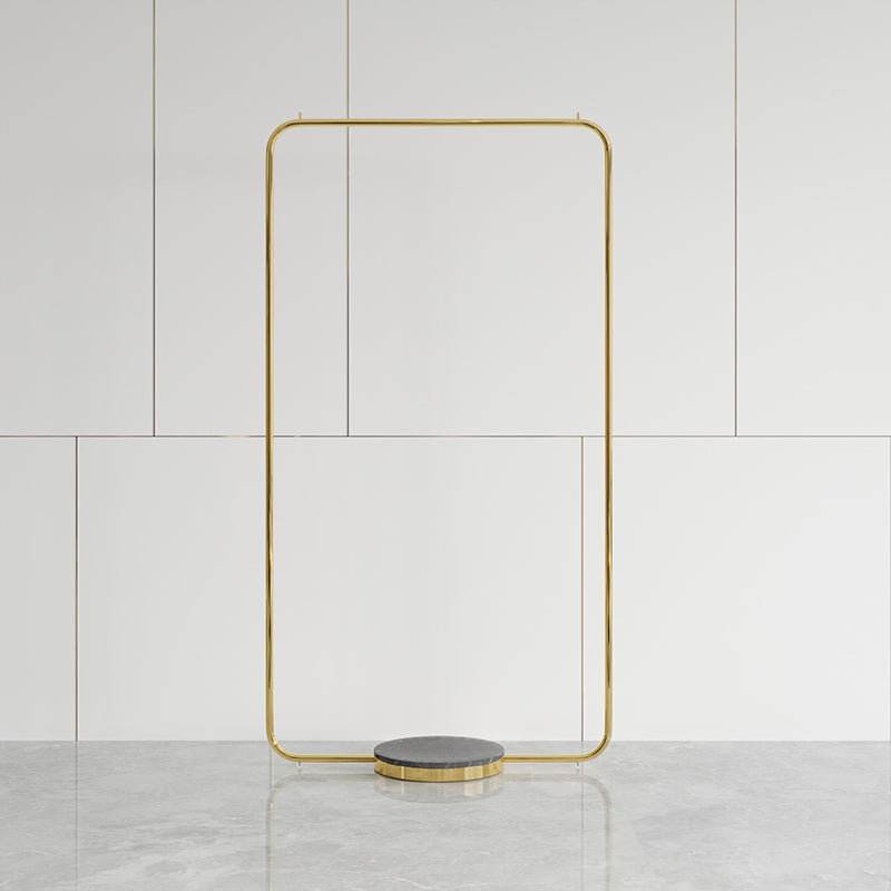 Leisure Metal Hall Tree Solid Color Stainless Steel Coat Rack 31"L x 16"W x 59"H Gold-Black Clearhalo 'Entry & Mudroom Furniture' 'furn' 'furn_hall_tree_coat_racks' 'Furniture' 'Hall Trees & Coat Racks' 'hall_tree_coat_racks' 6008633