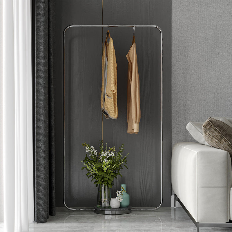 Leisure Metal Hall Tree Solid Color Stainless Steel Coat Rack 31"L x 16"W x 59"H Black Clearhalo 'Entry & Mudroom Furniture' 'furn' 'furn_hall_tree_coat_racks' 'Furniture' 'Hall Trees & Coat Racks' 'hall_tree_coat_racks' 6008638