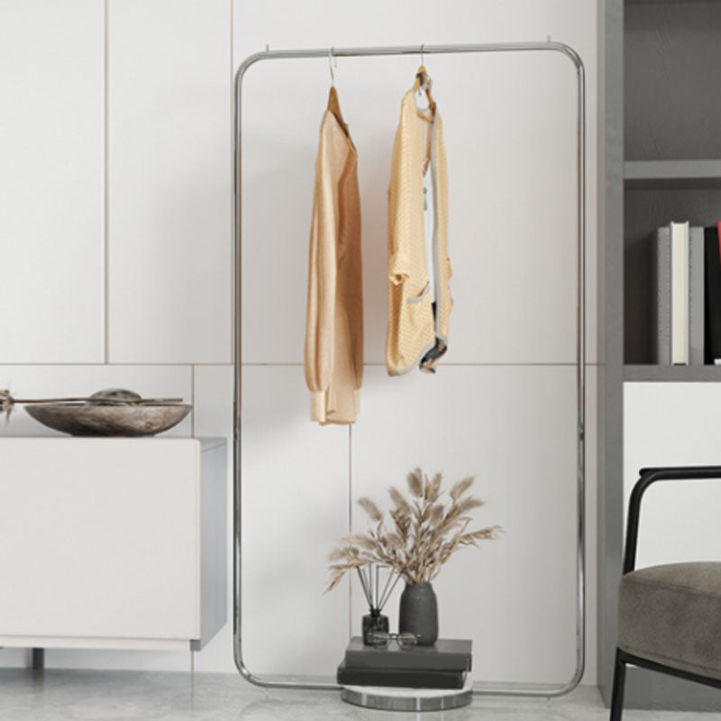 Leisure Metal Hall Tree Solid Color Stainless Steel Coat Rack 39.5"L x 16"W x 59"H Black White Clearhalo 'Entry & Mudroom Furniture' 'furn' 'furn_hall_tree_coat_racks' 'Furniture' 'Hall Trees & Coat Racks' 'hall_tree_coat_racks' 6008645