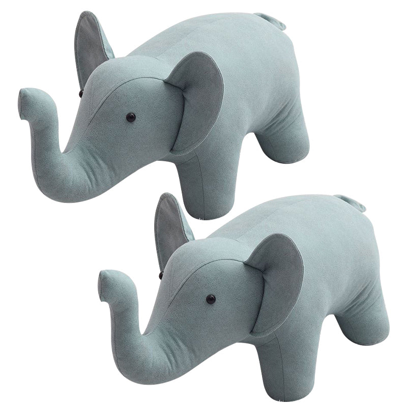 Fabric Pouf Solid Color Animal Shape Stain Resistant Modern Pouf Ottoman 21.3"L x 8.7"W x 10.2"H Green 2 Piece Set Clearhalo 'furn' 'furn_ottomans_poufs' 'Furniture' 'Living Room Furniture' 'Ottomans & Poufs' 'ottomans_poufs' 6008747