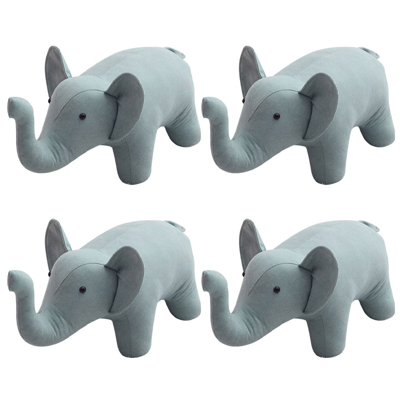 Fabric Pouf Solid Color Animal Shape Stain Resistant Modern Pouf Ottoman 21.3"L x 8.7"W x 10.2"H Green 4 Piece Set Clearhalo 'furn' 'furn_ottomans_poufs' 'Furniture' 'Living Room Furniture' 'Ottomans & Poufs' 'ottomans_poufs' 6008748