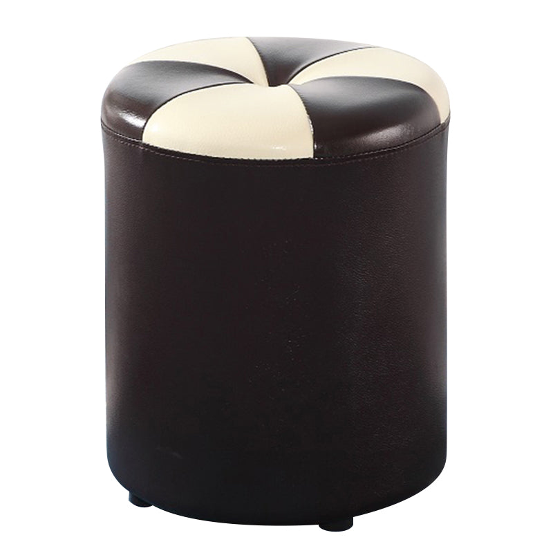 Blue Modern Pouf Faux Leather Stain Resistant Round Pouf for Drawing Room Clearhalo 'furn' 'furn_ottomans_poufs' 'Furniture' 'Living Room Furniture' 'Ottomans & Poufs' 'ottomans_poufs' 6008759