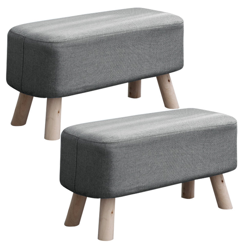 Pure Color Ottoman Linen Blend Rectangle Fade Resistant Standard Ottoman Grey 2 Piece Set Clearhalo 'furn' 'furn_ottomans_poufs' 'Furniture' 'Living Room Furniture' 'Ottomans & Poufs' 'ottomans_poufs' 6008798