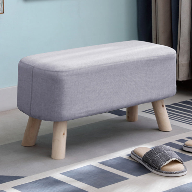 Pure Color Ottoman Linen Blend Rectangle Fade Resistant Standard Ottoman Light Gray 1 Piece Clearhalo 'furn' 'furn_ottomans_poufs' 'Furniture' 'Living Room Furniture' 'Ottomans & Poufs' 'ottomans_poufs' 6008803
