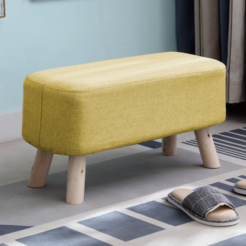 Pure Color Ottoman Linen Blend Rectangle Fade Resistant Standard Ottoman Yellow 1 Piece Clearhalo 'furn' 'furn_ottomans_poufs' 'Furniture' 'Living Room Furniture' 'Ottomans & Poufs' 'ottomans_poufs' 6008814