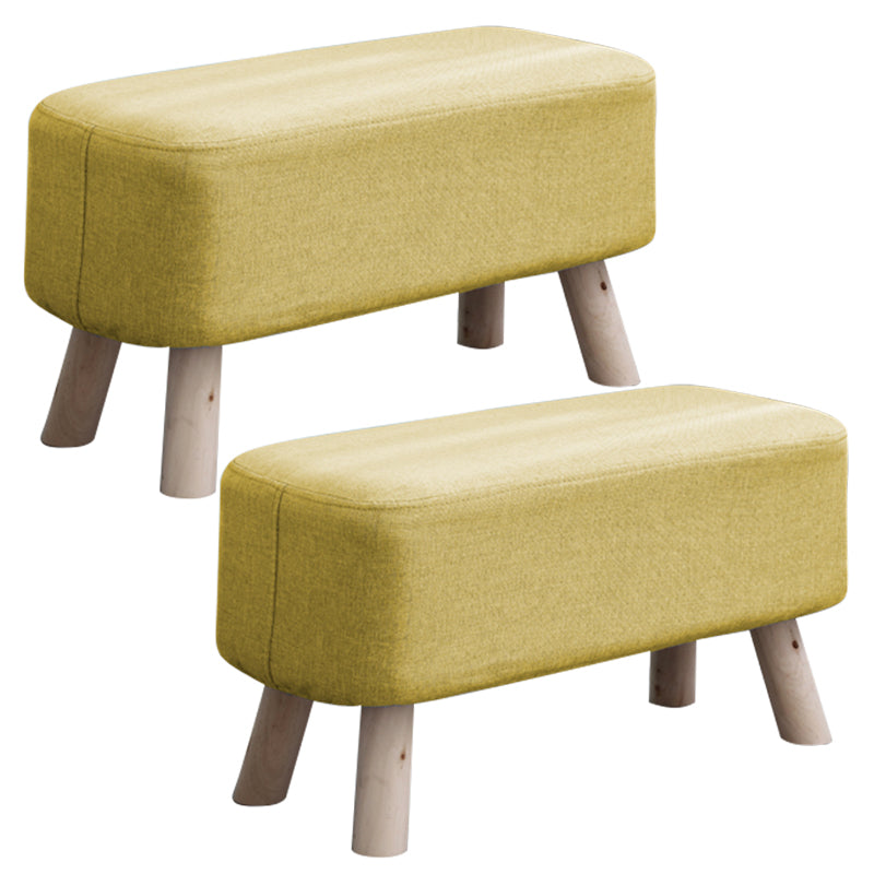 Pure Color Ottoman Linen Blend Rectangle Fade Resistant Standard Ottoman Yellow 2 Piece Set Clearhalo 'furn' 'furn_ottomans_poufs' 'Furniture' 'Living Room Furniture' 'Ottomans & Poufs' 'ottomans_poufs' 6008815